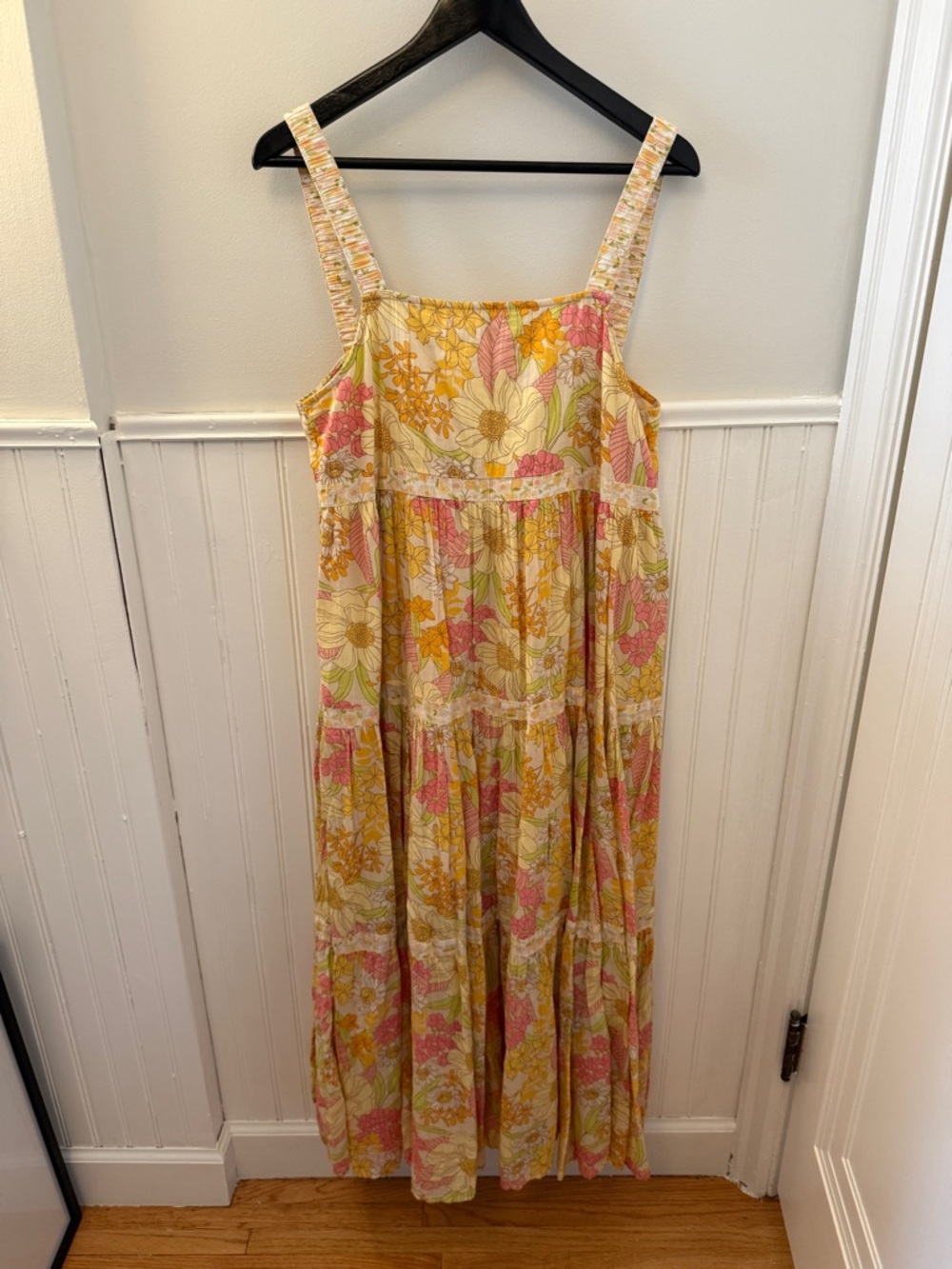 American Eagle AE Floral Tiered Sundress in Yellow & Pink